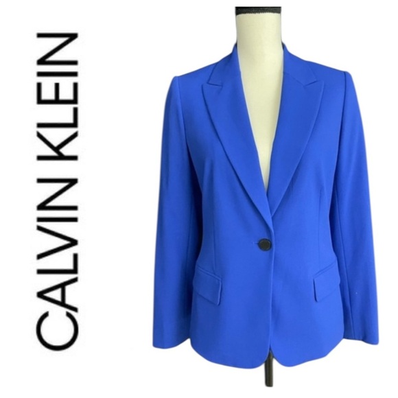 Calvin Klein Vibrant Blue Blazer Size 8 - Picture 1 of 9